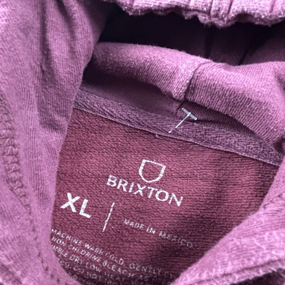 Brixton Hoodie Adult Extra Large Red Long Sleeve Sweater Sweatshirt Casual Men's - Picture 9 of 14
